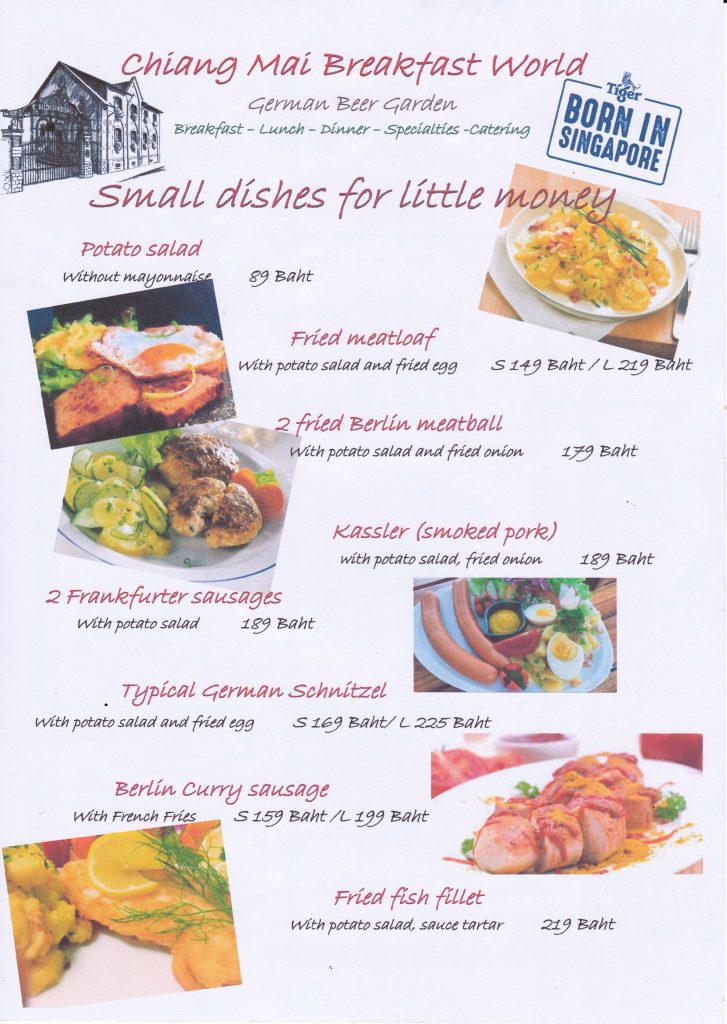 Chiangmai breakfast world menu