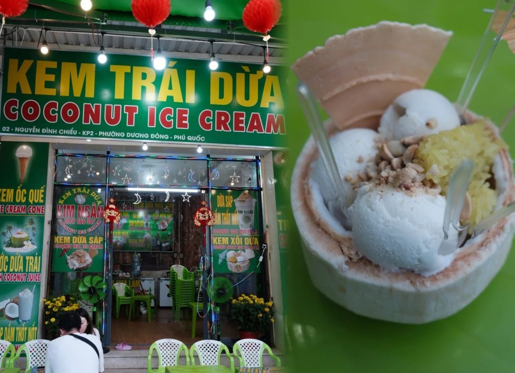 Kem Trái Dừa nhà làm Kim Ngân Phú Quốc 椰子雪糕