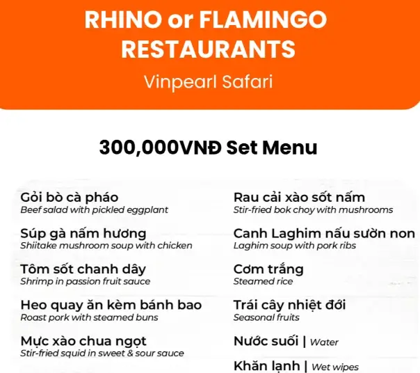 vinpearl-safari-phu-quoc-flamingo-restaurant-menu-package