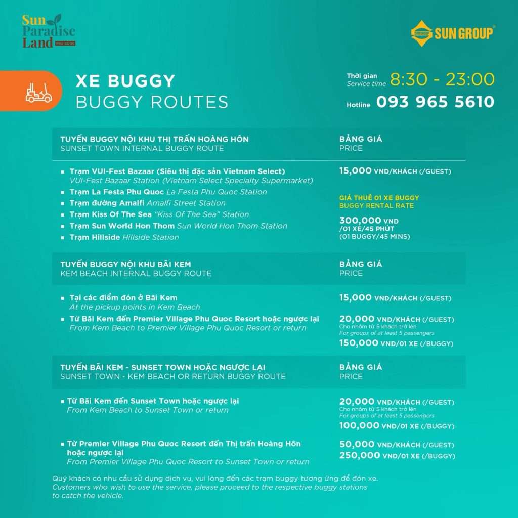 Sun World Hon Thom_BUS & BUGGY operation schedule